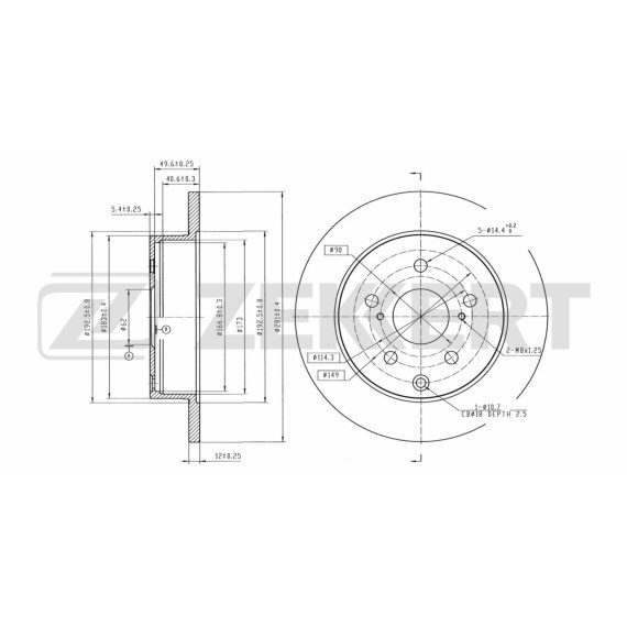 Диск тормозной задний Toyota Mark (A10) 07- Rav 4 (A30 A40) 05- (с покрытием)