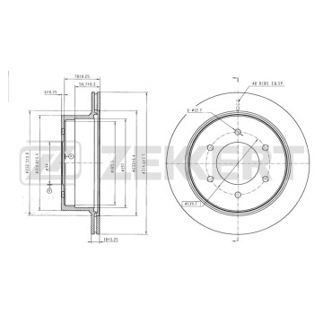 Диск тормозной задний Mitsubishi Pajero Sport II 08- (с покрытием)