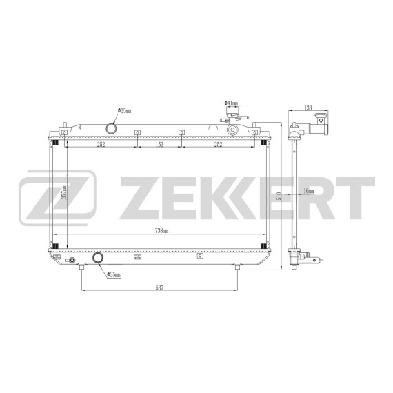 Радиатор охлаждения Chery Tiggo (FL) 13- (замена для MK-1292)