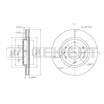 Диск тормозной передний Mitsubishi Pajero Sport III 15- L200 IV V 15- (с покрытием)