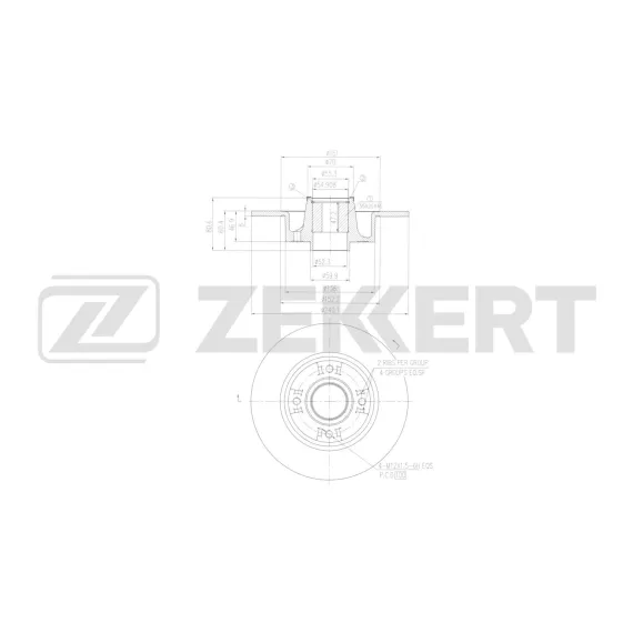 Диск торм. зад. Renault Megane II 02- Symbol II 08- Clio III 05- (с подшипником с ABS)