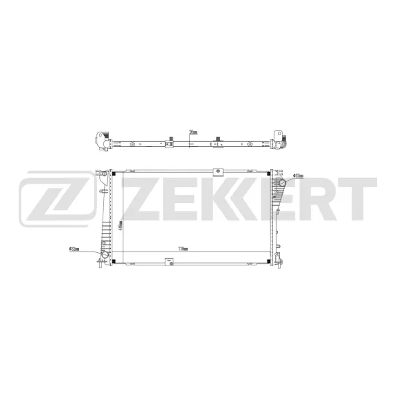 Радиатор охлаждения двигателя Nissan Primastar (X83) 06- Renault Trafic II 06- Opel Vivaro A 03-
