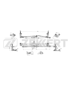 Трапеция стеклоочистителя Audi A3 96- A4 II 00- Skoda Octavia (1U2 1U5) 96-