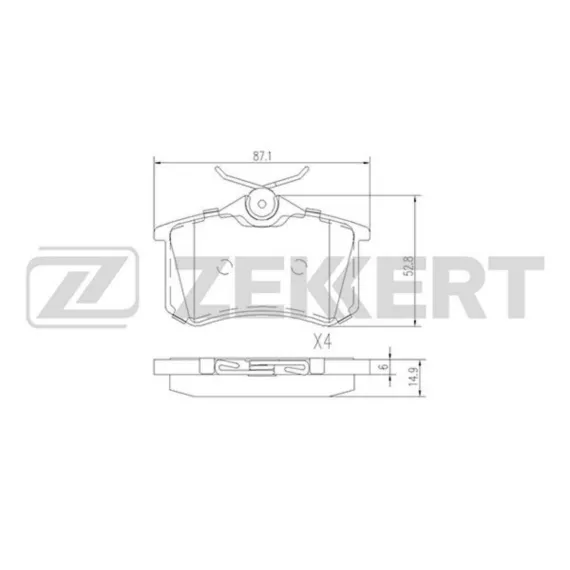 Колодки торм. диск. задн. (смесь CERAMIC) Audi A4 II III 00- A6 II 00- Citroen C2 05- Peugeot 40
