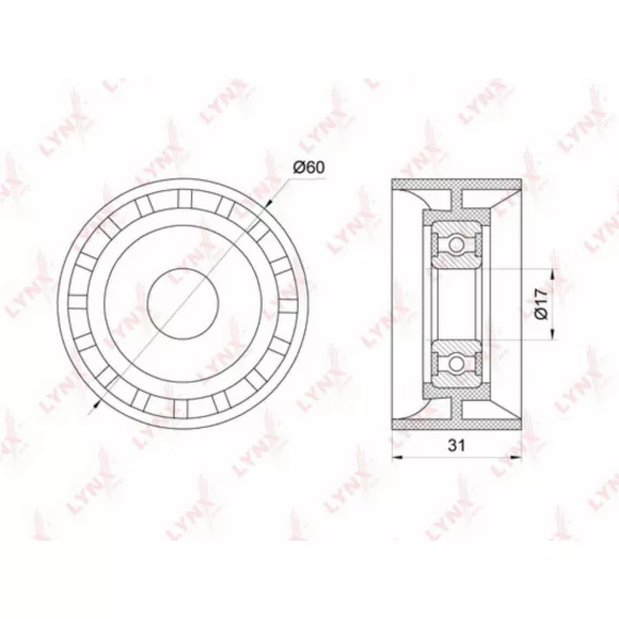 Ролик направляющий / приводной MITSUBISHI Carisma 1.9D 96-00 / Space Star 1.9D 01> NISSAN Almera(G1
