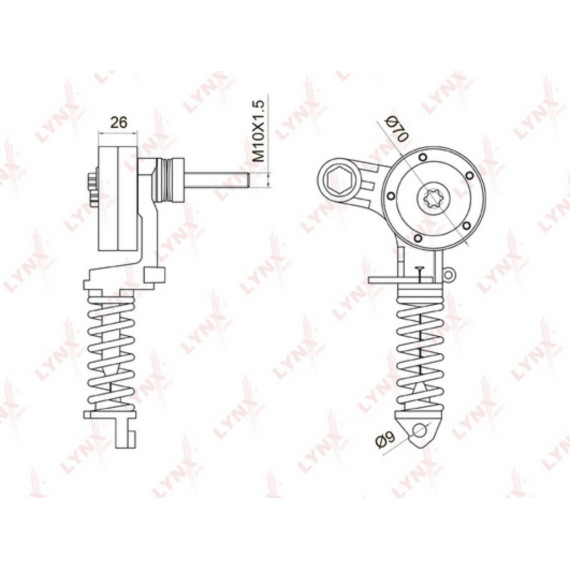 Натяжитель с роликом / приводной CHEVROLET Aveo 1.2-1.4 08> / Cruze 1.2-1.4 11> / Orlando 1.4 12> O