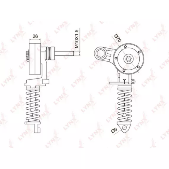 Натяжитель с роликом / приводной CHEVROLET Aveo 1.2-1.4 08> / Cruze 1.2-1.4 11> / Orlando 1.4 12> O