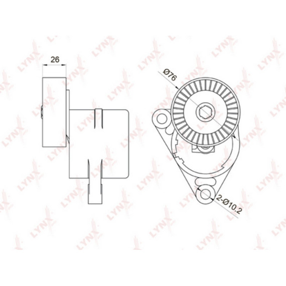 Натяжитель с роликом / приводной CHEVROLET Aveo 1.2-1.5 05> / Cruze 1.6 09> / Kalos 1.2-1.4 05> / La