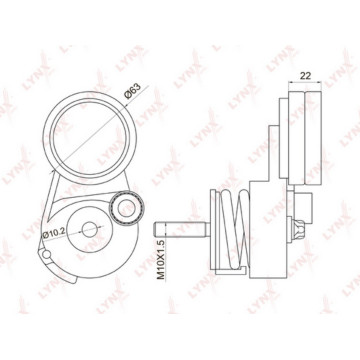 Натяжитель с роликом / приводной CHEVROLET Aveo 1.4-1.6 08> / Cruze 1.6-1.8 09> / Orlando 1.8 11> O