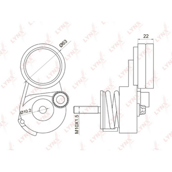 Натяжитель с роликом / приводной CHEVROLET Aveo 1.4-1.6 08> / Cruze 1.6-1.8 09> / Orlando 1.8 11> O