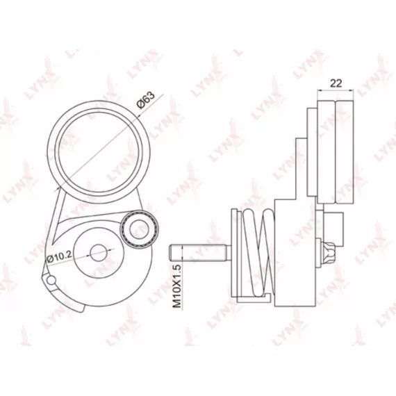 Натяжитель с роликом / приводной CHEVROLET Aveo 1.4-1.6 08> / Cruze 1.6-1.8 09> / Orlando 1.8 11> O