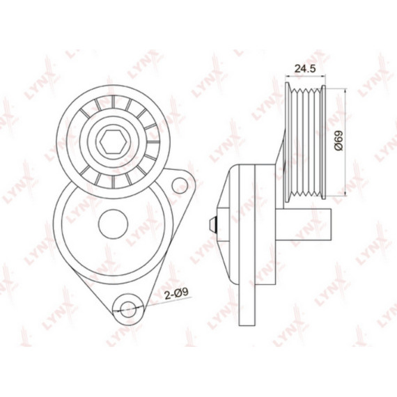 Натяжитель с роликом / приводной FORD Focus I 1.8-2.0 98> / Mondeo II 1.6-2.0 96> / Tourneo Connect