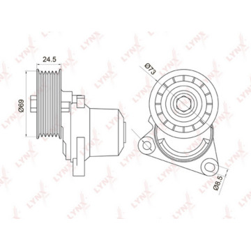 Натяжитель с роликом / приводной MAZDA 3(BK) 2.3T 06-09 / 6(GG) 1.8-2.3 02-07 / MPW 2.3 02-06 FORD