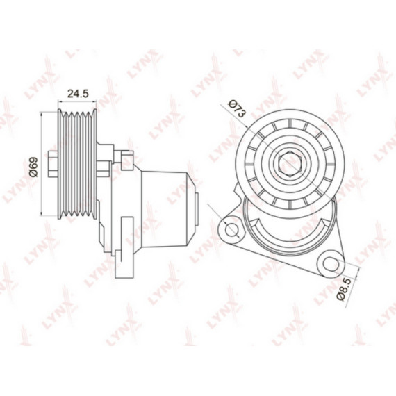 Натяжитель с роликом / приводной MAZDA 3(BK) 2.3T 06-09 / 6(GG) 1.8-2.3 02-07 / MPW 2.3 02-06 FORD
