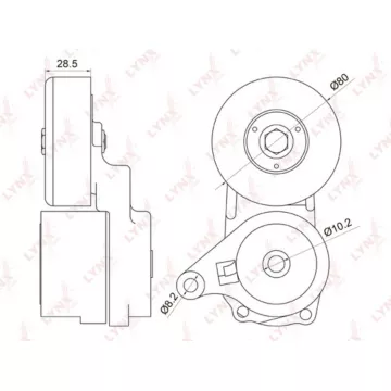 Натяжитель с роликом / приводной MITSUBISHI Outlander/Airtrek I 2.0-2.4 03-06 / Galant 2.4 00> / Gra