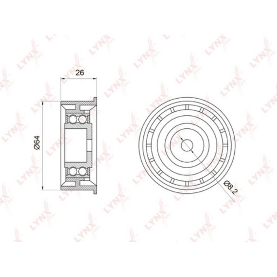 Ролик направляющий / ГРМ OPEL Astra F / G 1.4-1.8 91-04 / Corsa B 1.4-1.8 93-00 / Vectra B 1.6-1.8 9