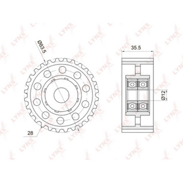 Ролик направляющий / ГРМ TOYOTA Hiace 2.4D 90-06 / Hilux 2.4D 88-05 / Land Cruiser(70) 2.4D 90-96