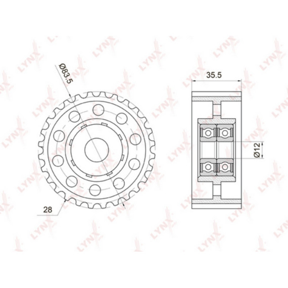 Ролик направляющий / ГРМ TOYOTA Hiace 2.4D 90-06 / Hilux 2.4D 88-05 / Land Cruiser(70) 2.4D 90-96