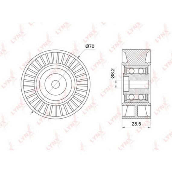 Ролик направляющий / приводной AUDI A4 1.9D-2.0D 00-15 / A4 Allroad 2.0D 09-16 / A5 2.0D 08-12 / A6