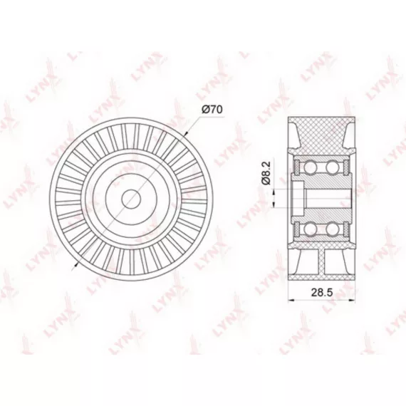 Ролик направляющий / приводной AUDI A4 1.9D-2.0D 00-15 / A4 Allroad 2.0D 09-16 / A5 2.0D 08-12 / A6