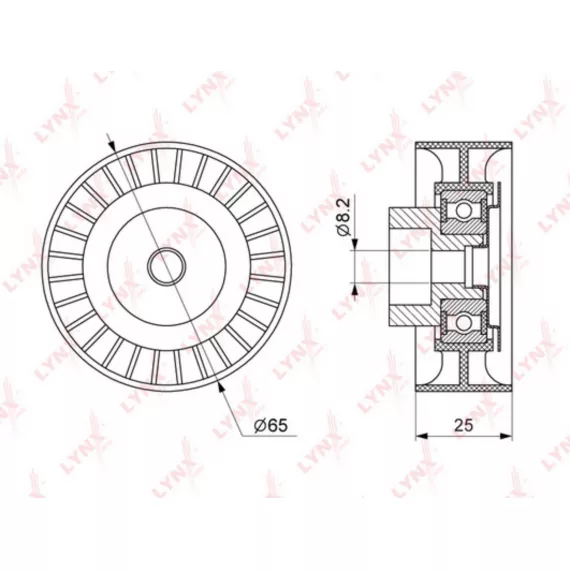 Ролик направляющий / приводной FORD Mondeo III 2.0-2.2D 00-07 / Transit 2.0-2.2D 06-14 / Transit Cus