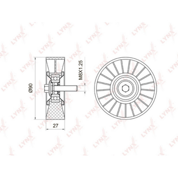 Ролик направляющий / приводной MERCEDES-BENZ C180K-230K(W203/W204) 02> / E200K(W211) 02> / CLK200K(C