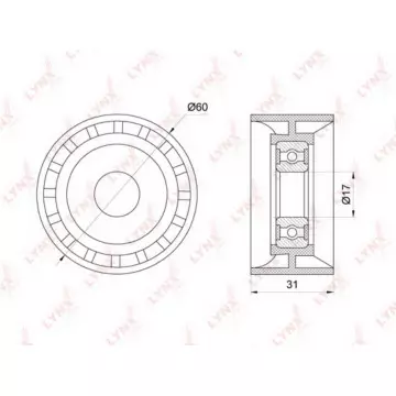 Ролик направляющий / приводной MITSUBISHI Carisma 1.9D 96-00 / Space Star 1.9D 01> NISSAN Almera(G1