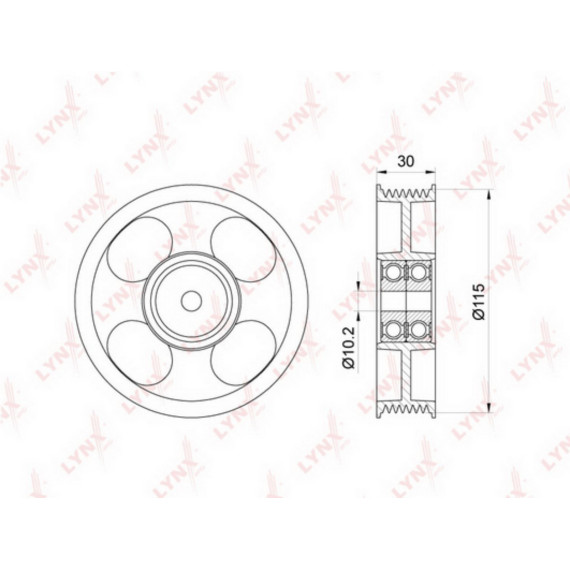 Ролик направляющий / приводной TOYOTA Land Cruiser Prado(120) 4.0 02-09 / RAV 4 III 2.0-2.4 05>
