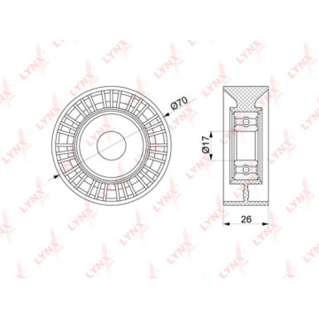Ролик натяжного механизма / приводной BMW 5(E60) 4.0-4.8 03-10 / 6(E63/E64) 4.4-4.8 04-10 / 7(E65-67