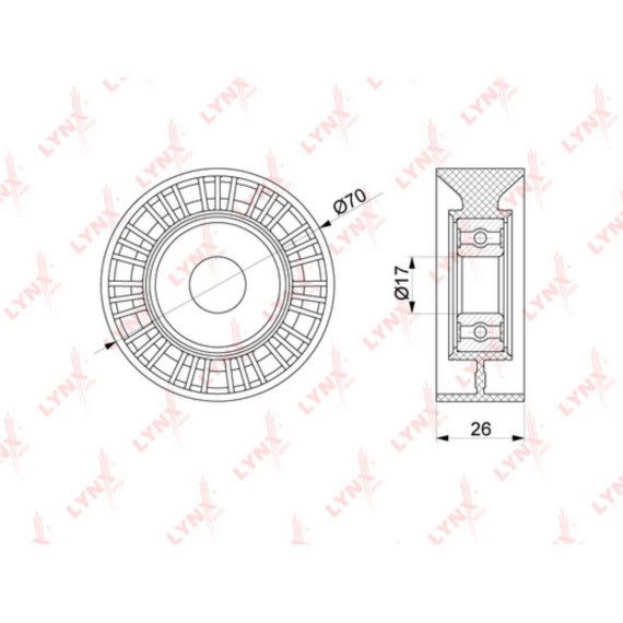 Ролик натяжного механизма / приводной BMW 5(E60) 4.0-4.8 03-10 / 6(E63/E64) 4.4-4.8 04-10 / 7(E65-67