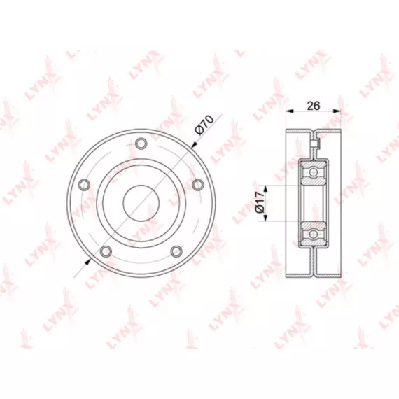 Ролик натяжного механизма / приводной CHEVROLET Aveo 1.2-1.4 11> / Cruze 1.4 12> OPEL Agila A 1.0-1