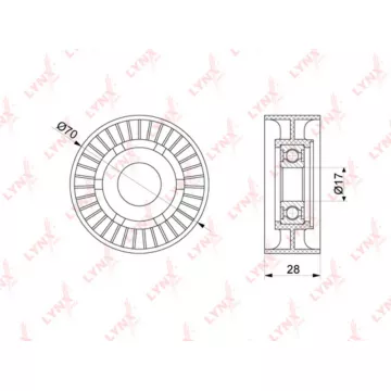 Ролик натяжного механизма / приводной MERCEDES-BENZ C200D-270D(W202/W203/W204) 98-07 / E200D-320D(W2