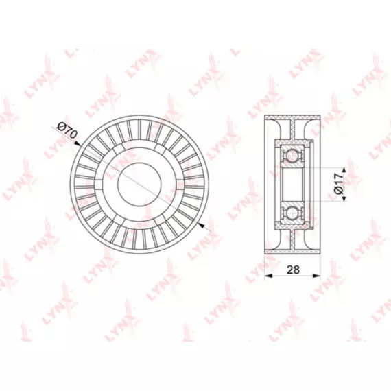 Ролик натяжного механизма / приводной MERCEDES-BENZ C200D-270D(W202/W203/W204) 98-07 / E200D-320D(W2