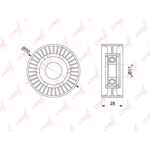 Ролик натяжного механизма / приводной MERCEDES-BENZ C200D-270D(W202/W203/W204) 98-07 / E200D-320D(W2