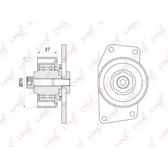 Ролик натяжной в сборе / приводной CITROEN Berlingo(MF) 1.1-1.4 96-08 PEUGEOT 206 1.1-1.4 98> / Par