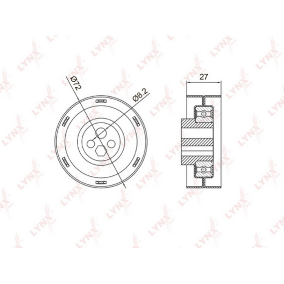 Ролик натяжной / ГРМ AUDI 80 2.6-2.8 91-94 / A4 2.6-2.8 95-00 / A6 2.6-2.8 94-97 / A8 2.8 94-96