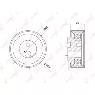 Ролик натяжной / ГРМ VW LT 2.5D 96-06 / Transporter IV 2.5D 95-03 VOLVO 850 2.5D 95-96 / S70 2.5D 9