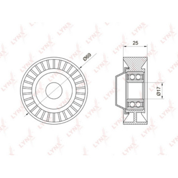 Ролик натяжной / приводной  Granta 1.6 11> / Kalina II 1.6 13> CHEVROLET Niva 1.7 02> VOLVO S6