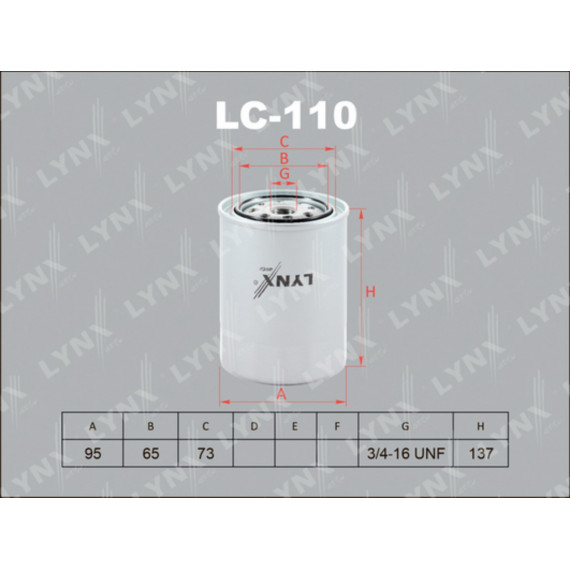 Фильтр масляный TOYOTA Cressida 2.0-2.2D >85/Dyna 3.4D/Hiace 2.2D-2.4D/HiLux 2.4D >89/Land Cruiser 2