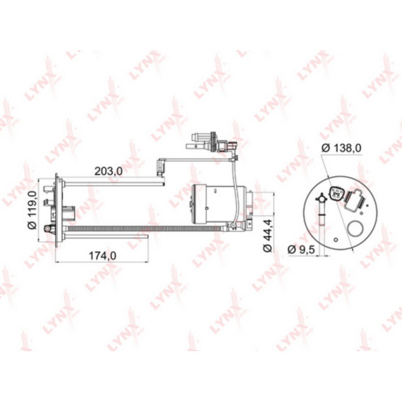 Фильтр топливный погружной MITSUBISHI ASX 2.0 10> / Outlander/Airtrek II 2.0-2.4 09> / 3.0 06>