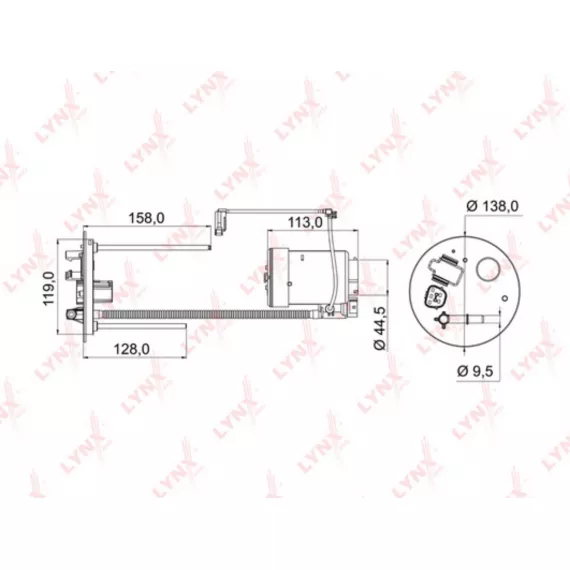 Фильтр топливный погружной MITSUBISHI Lancer(CY/CX) 1.5-2.0 08>