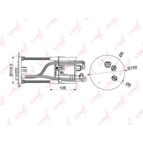 Фильтр топливный погружной TOYOTA Land Cruiser Prado(120) 4.0 02> / 4Runner 4.0 02>