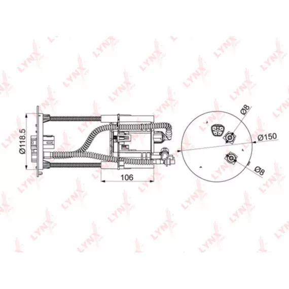 Фильтр топливный погружной TOYOTA Land Cruiser Prado(120) 4.0 02> / 4Runner 4.0 02>