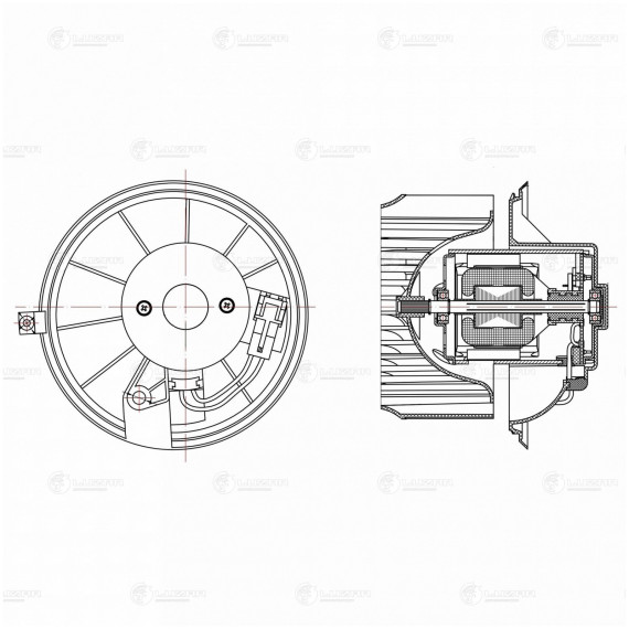 Э/вентилятор отоп. для а/м УАЗ 3163 Патриот (06.2007-04.2012) (тип Delphi) (LFh 0363)