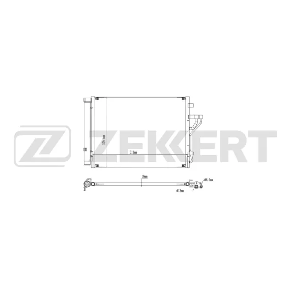 Радиатор кондиционера Hyundai ix35 09- Kia Sportage III 10- Carens IV 13-