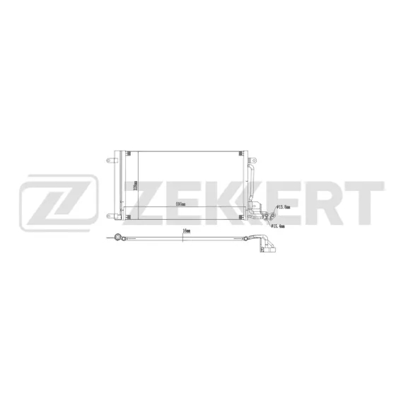 Радиатор кондиционера VW Polo V 09- Audi A1 10- Skoda Rapid (NH1 NH3 NK3 NK6) 12- Fabia (542 545