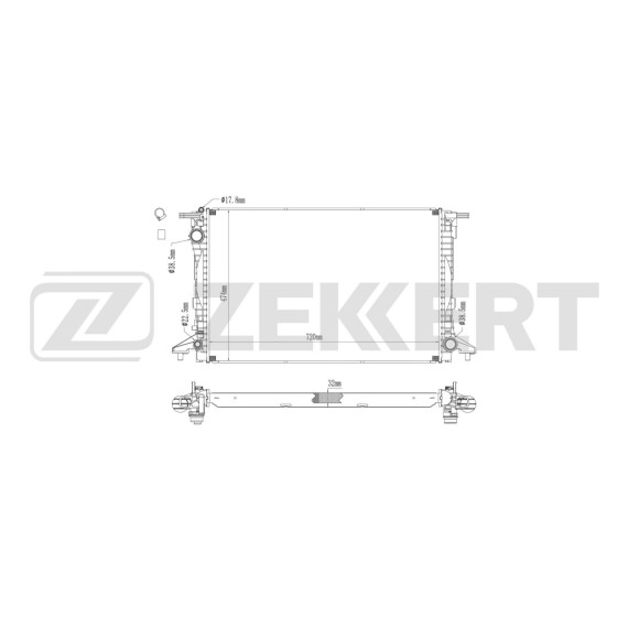 Радиатор охлаждения двигателя Audi A4 V 15- Q7 II 15- Q5 II 16- A5 II 16- A4 Allroad V 16- Q8 1