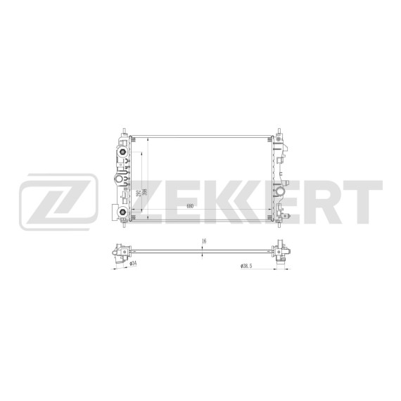 Радиатор охлаждения двигателя Chevrolet Cruze (J300 J305 J308) 09- Orlando (J309) 11- Opel Astra J