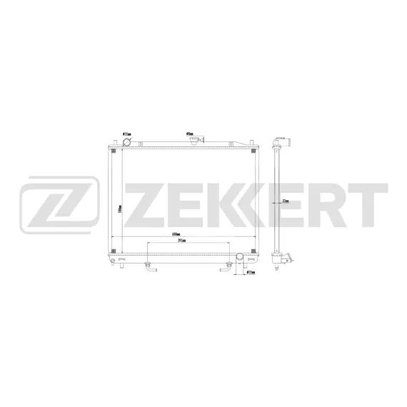 Радиатор охлаждения двигателя Mitsubishi Pajero III IV 00-