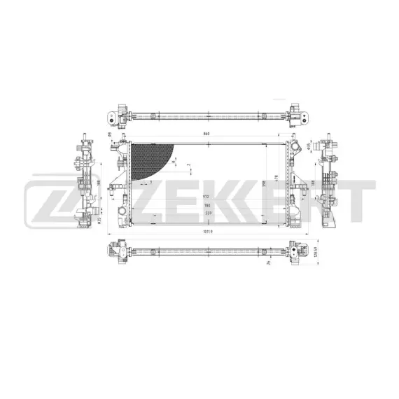 Радиатор охлаждения двигателя Peugeot Boxer 06- Citroen Jumper (250) 06- Fiat Ducato (250_) 06-